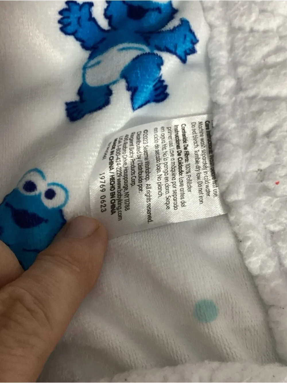 Vintage Sesame Street Babies Graphic Printed Baby Blanket Sherpa Back